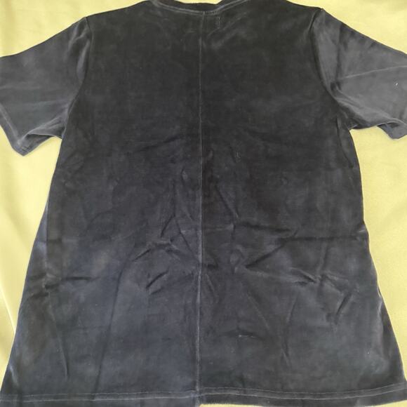 Ovadia & Sons Men's Medium Blue Velour Short Sleeve Crew Neck T-Shirt NEW - Picture 4 of 12